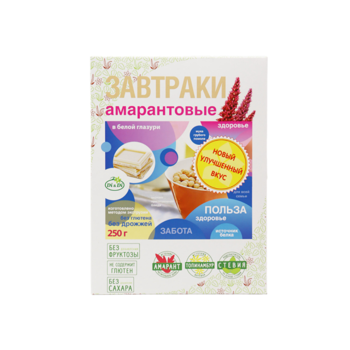 Завтраки Di&Di амарант с белый шоколадный без глютена 250 г