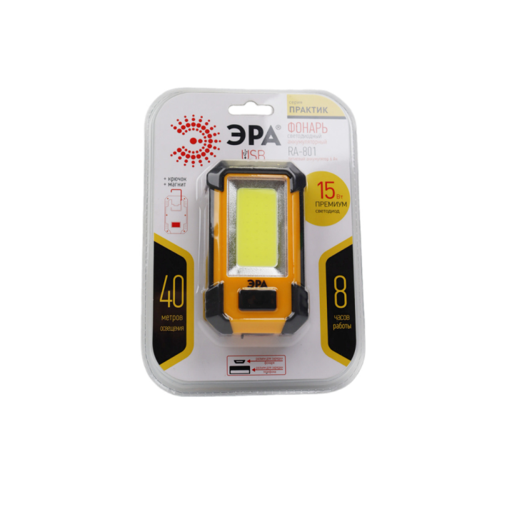 ФОНАРЬ RA-801 ЭРА АККУ 15ВТ COB POWERBANK 6 АЧ 3 РЕЖИМА