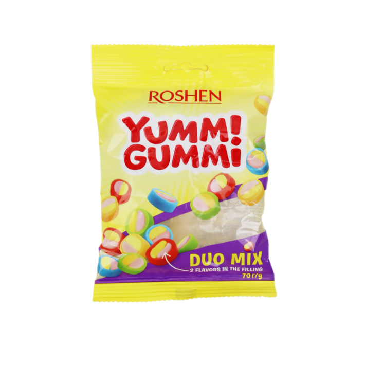 ЖЕЛЕЙНЫЕ КОНФЕТЫ YUMMI GUMMI DUO MIX 70ГР 22ШТ