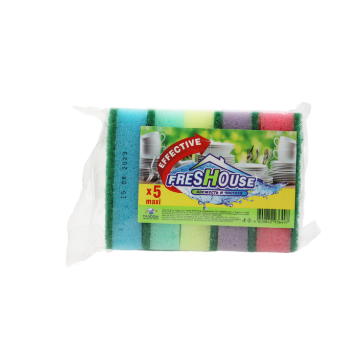 Губка для посуды Freshouse Effective Maxi 5 шт