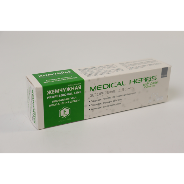 ПАСТА ЗУБНАЯ ЖЕМЧУЖНАЯ PROF MEDICAL HERBS ЗДОРОВ ДЕСНЫ 100МЛ
