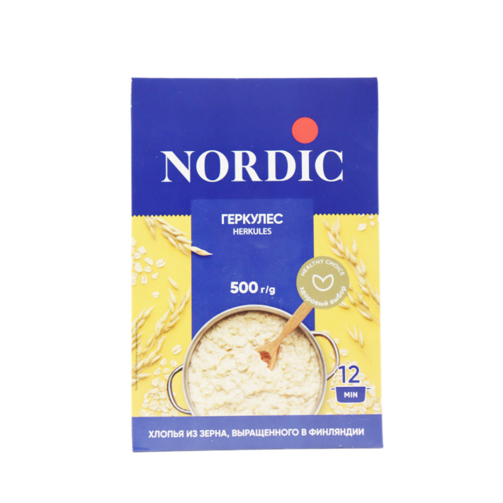 ОВСЯНЫЕ ХЛОПЬЯ ГЕРКУЛЕС ФИНСКИЙ NORDIC 500ГР