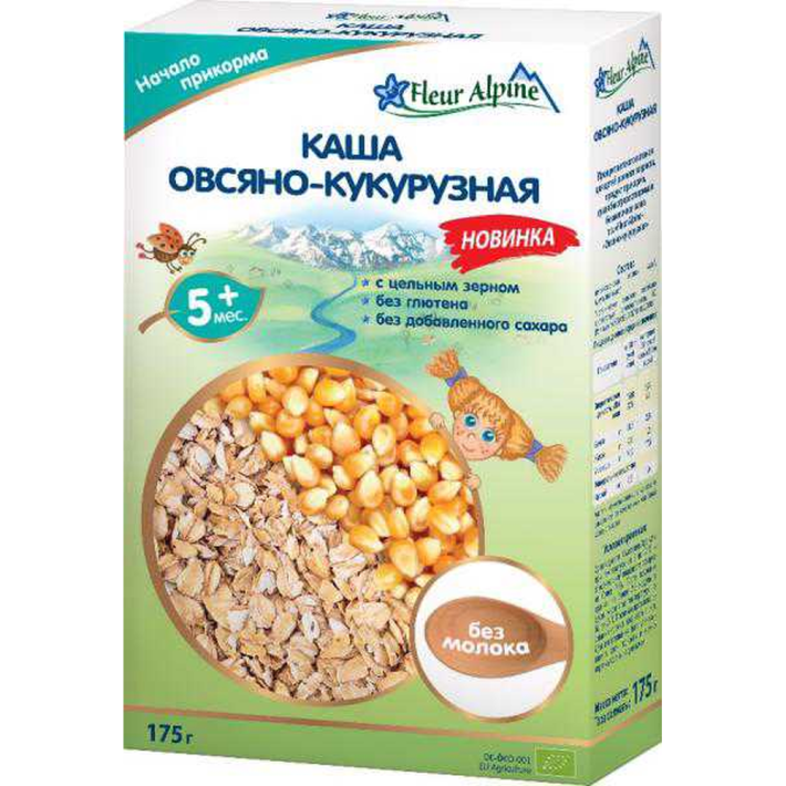 КАША ФЛЕР АЛЬПИН ОРГАН БЕЗГЛЮТЕН ОВСЯНО КУКУР МОЛОЧНАЯ 175ГР