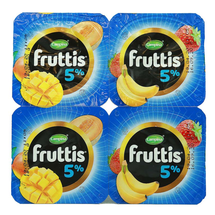 Йогурт Fruttis сладкий 5% дыня манго банан клубника 115 г