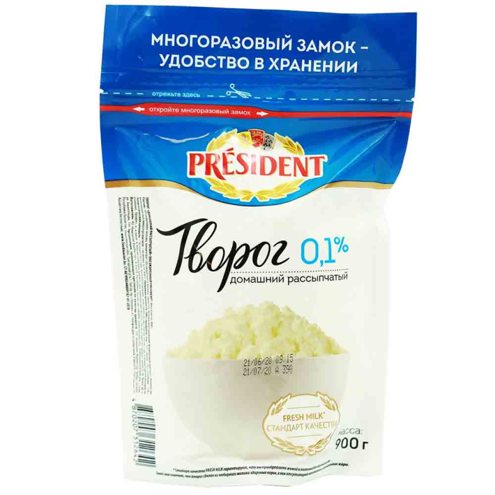 Творог FoodMaster President 0% 900 г