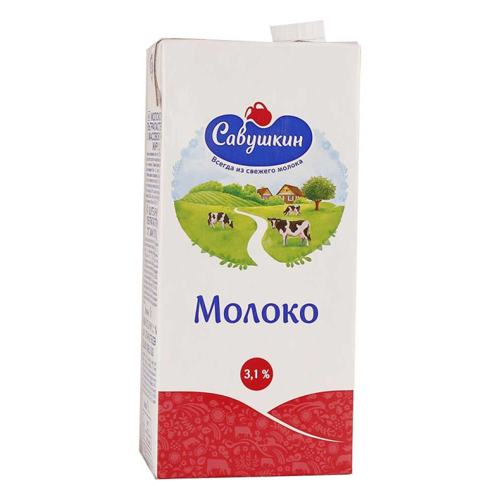 Молоко Савушкин продукт стерилизованный 3,1% 1 л
