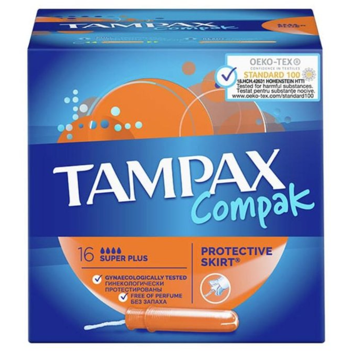 ТАМПОНЫ TAMPAX COMPAK С АППЛИКАТОРОМ SUPER PLUS DUO 16ШТ