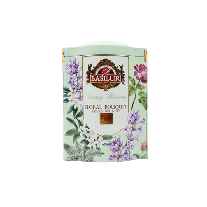ЧАЙ BASILUR VINTAGE BLOSSOMS FLORAL BOUQUET ЗЕЛ ЛИСТ Ж\Б 100ГР
