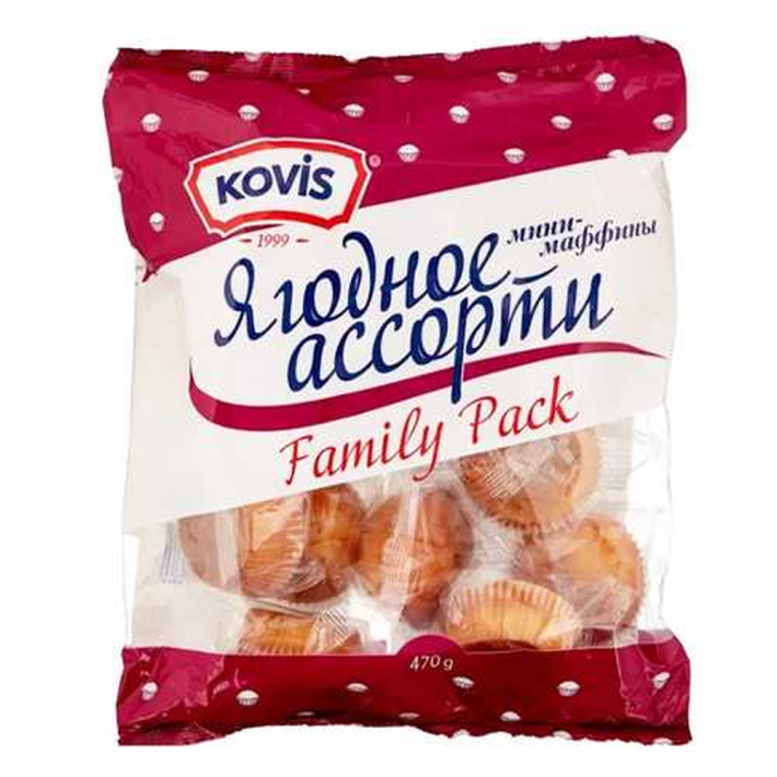 Мини-маффины Kovis ягодный микс 470 г