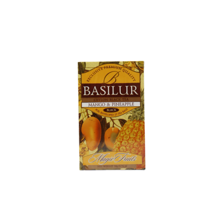 ЧАЙ BASILUR МАНГО & АНАНАС ЧЕРН ПАК 25ШТ 2ГР КАРТ\УП 50ГР