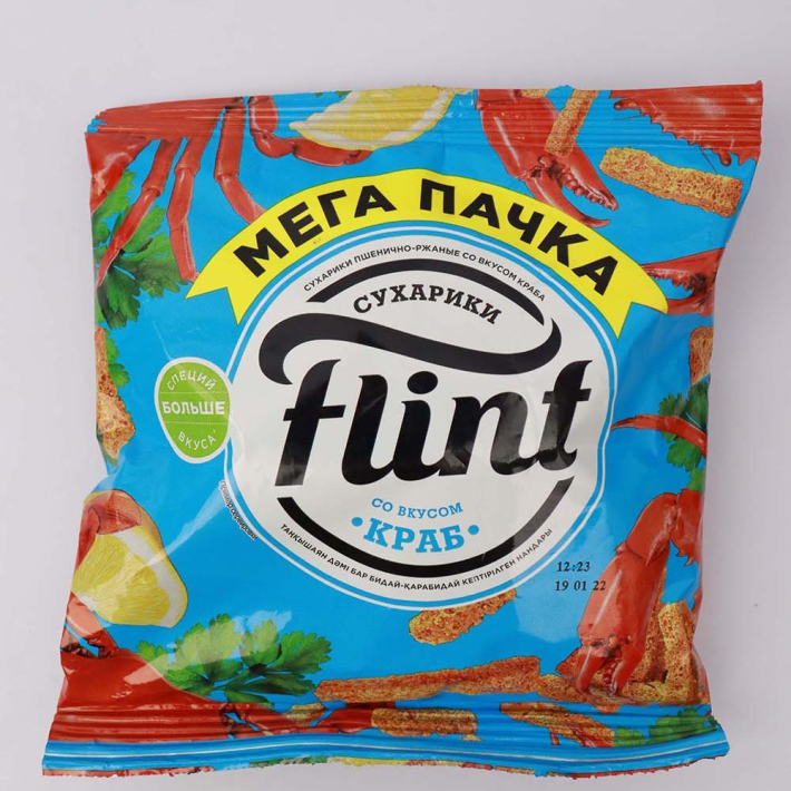 СУХАРИКИ FLINT ВКУС КРАБ 100ГР