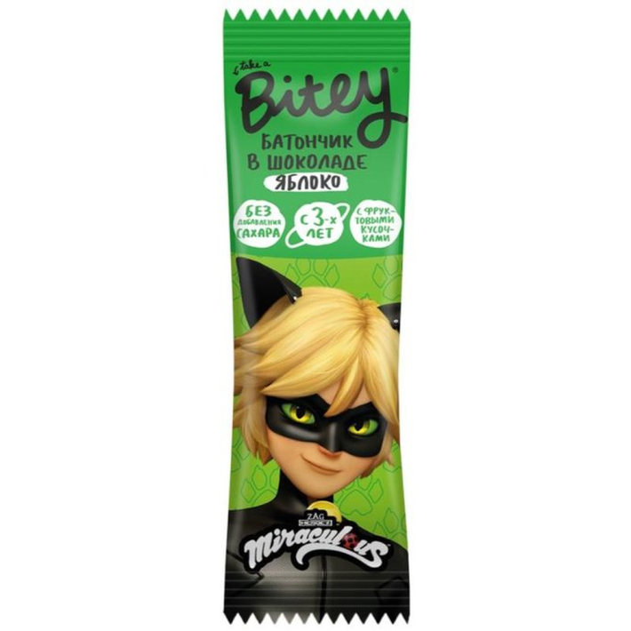 БАТОНЧИК В ШОК. С ФРУКТАМИ BITEY ЯБЛОКО (LADY BUG) 35ГР