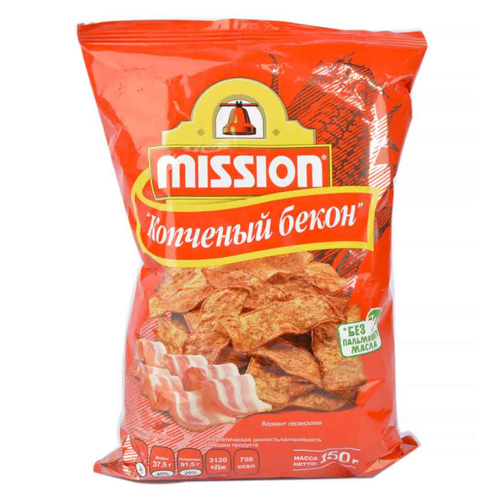 Чипсы Mission копчененый бекон 150 г