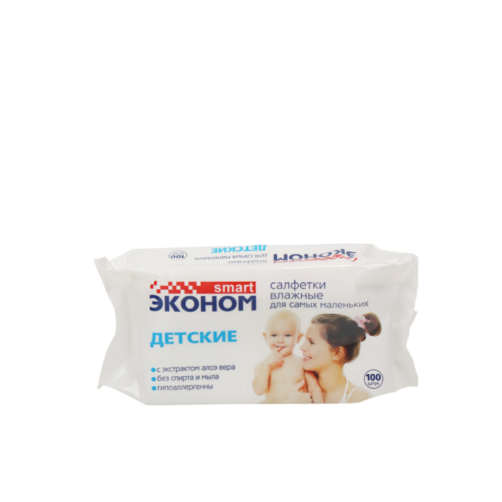 ВЛАЖНЫЕ САЛФЕТКИ ДЕТСКИЕ ЭКОНОМ SMART 100ШТ 30908