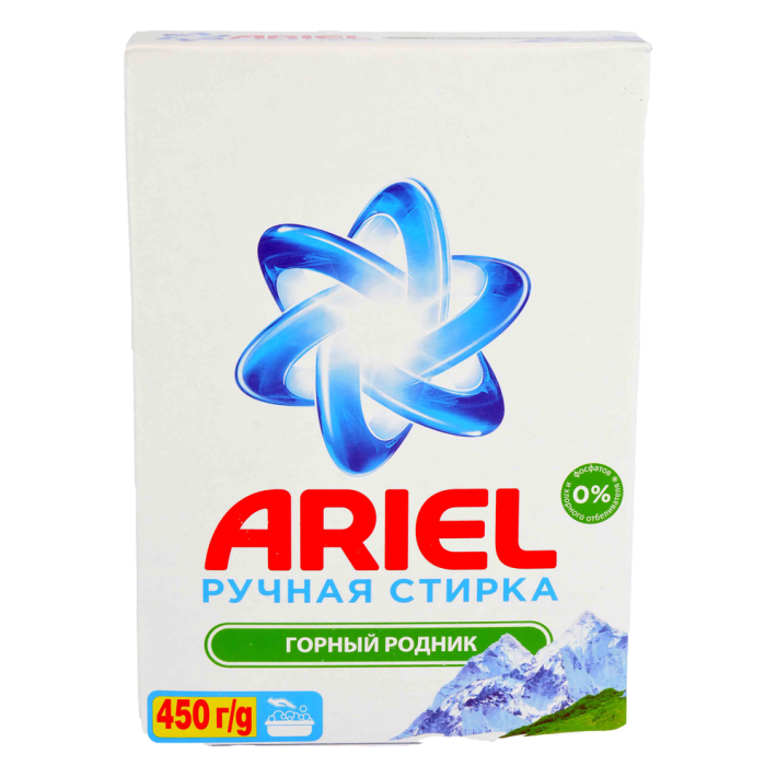 Стиральный порошок Ariel для ручной стирки горный родник 450 г