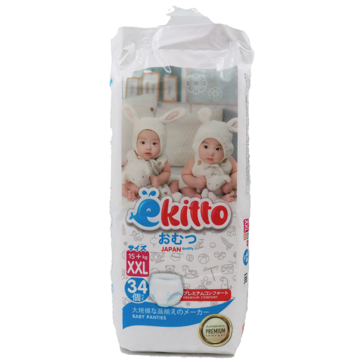ПОДГУЗНИКИ-ТРУСИКИ EKITTO PREMIUM XXL 15+КГ 34ШТ