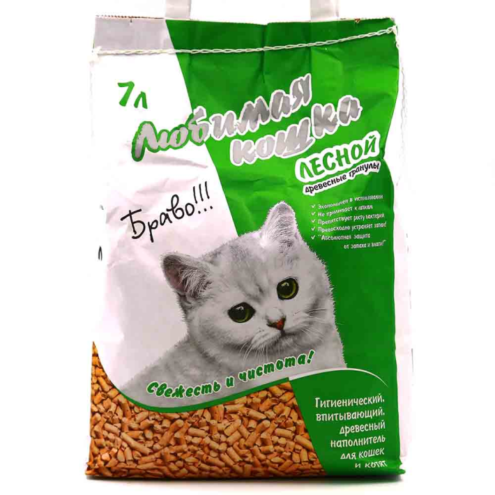 Наполнитель Любимая кошка лесной 7 л