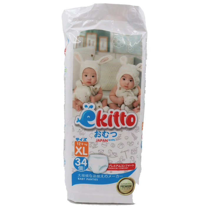 ПОДГУЗНИКИ-ТРУСИКИ EKITTO PREMIUM XL 12+КГ 34ШТ