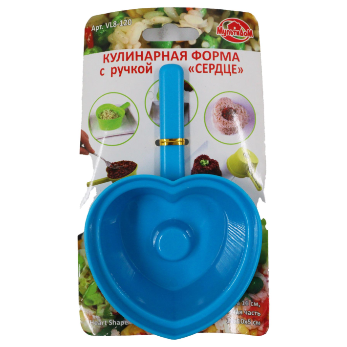 ФОРМА МУЛЬТИДОМ КУЛИНАР С РУЧКОЙ СЕРДЦЕ 10Х10Х5СМ VL8-120