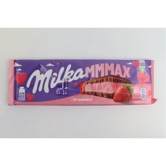 МИЛКА ШОКОЛАД МОЛОЧНЫЙ С КЛУБНИЧНОЙ НАЧИНКОЙ 300ГР