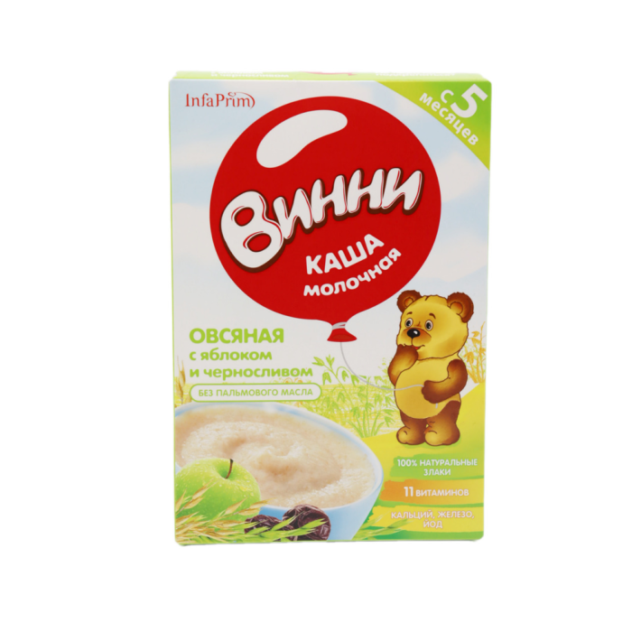 Каша Винни овсяная яблоко и чернослив 200 г
