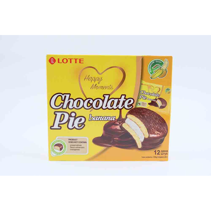 ПЕЧЕНЬЕ LOTTE CHOCOLATE PIE BANANA 336ГР