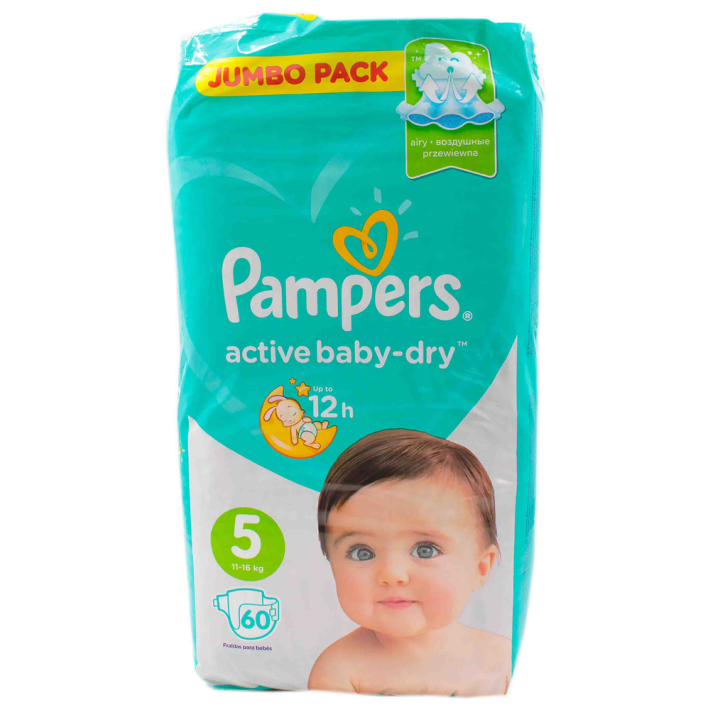 Подгузники Pampers active baby junior джамбо