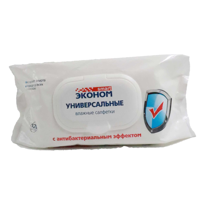 ВЛАЖНЫЕ САЛФЕТКИ АНТИБАКТЕРИАЛЬНЫЕ ЭКОНОМ SMART 120ШТ 30648