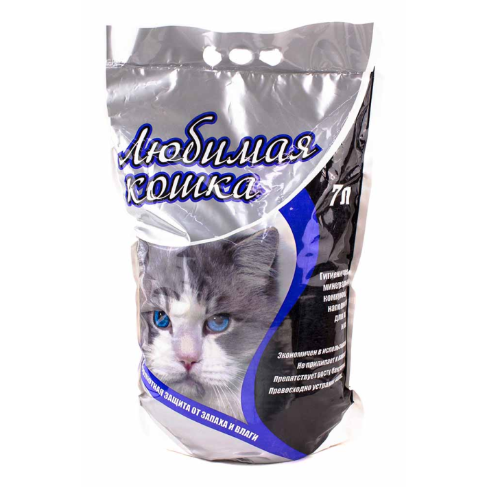 Наполнитель Любимая кошка для кошек и котят супер 7 л