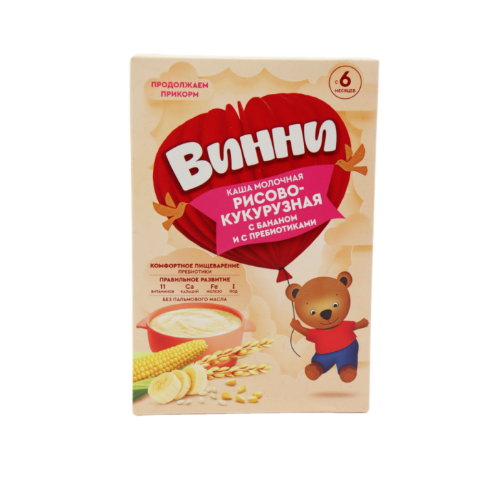 Каша Винни рисовая кукурузная с бананом 200 г
