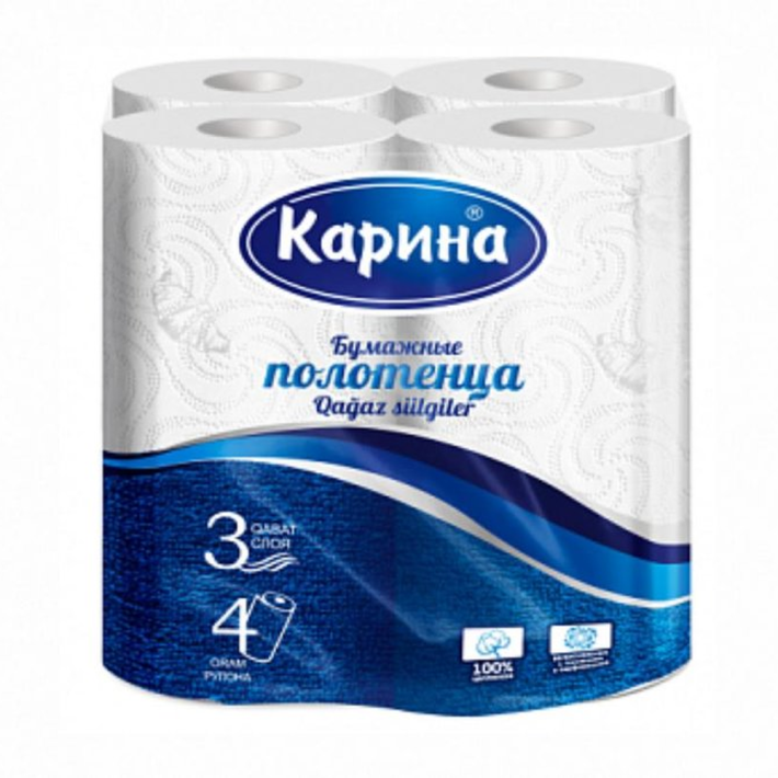 ПОЛОТЕНЦА БУМАЖНЫЕ КАРИНА 4ШТ