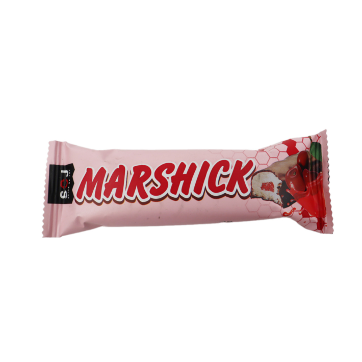 MARSHMALLOW БАТОНЧИК SOJ С ВИШНЕВОЙ НАЧ В МОЛОЧ ШОКОЛ 30ГР