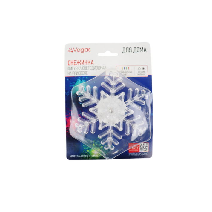 ФИГУРКА VEGAS СНЕЖИНКА НА ПРИСОСКЕ С БАТАРЕЙКОЙ