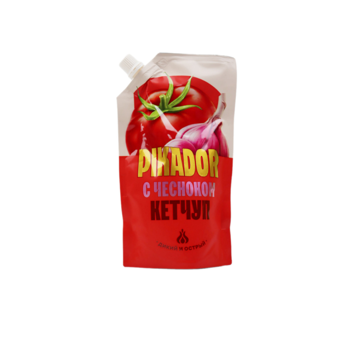 КЕТЧУП PIKADOR С ЧЕСНОКОМ ДОЙПАК 300ГР