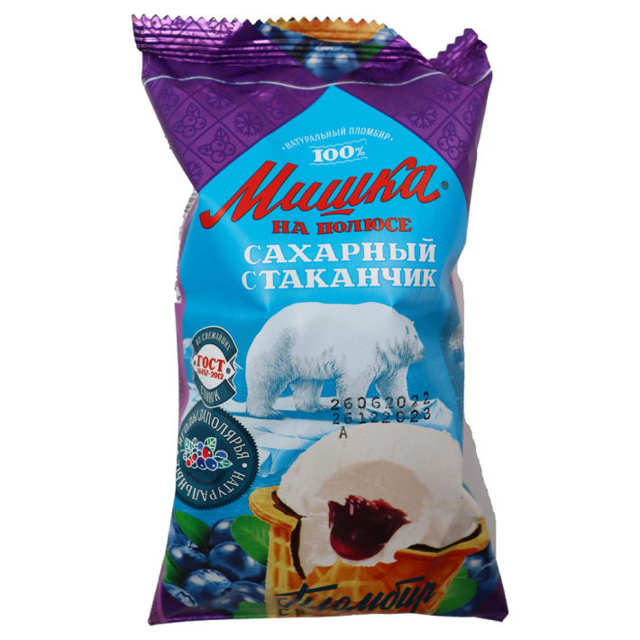 МОРОЖЕНОЕ МИШКА НА ПОЛЮСЕ САХ СТ ПЛОМБ ЧЕРНИКА-ГОЛУБИКА,70Г*30