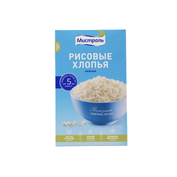 ХЛОПЬЯ МИСТРАЛЬ РИСОВЫЕ НЕЖНЫЕ 400ГР