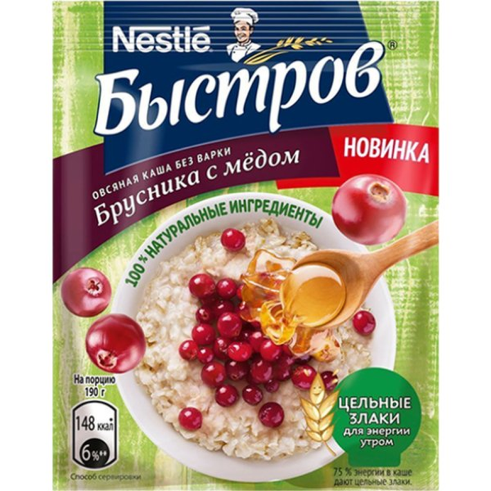 Каша Быстров брусника с медом 40 г