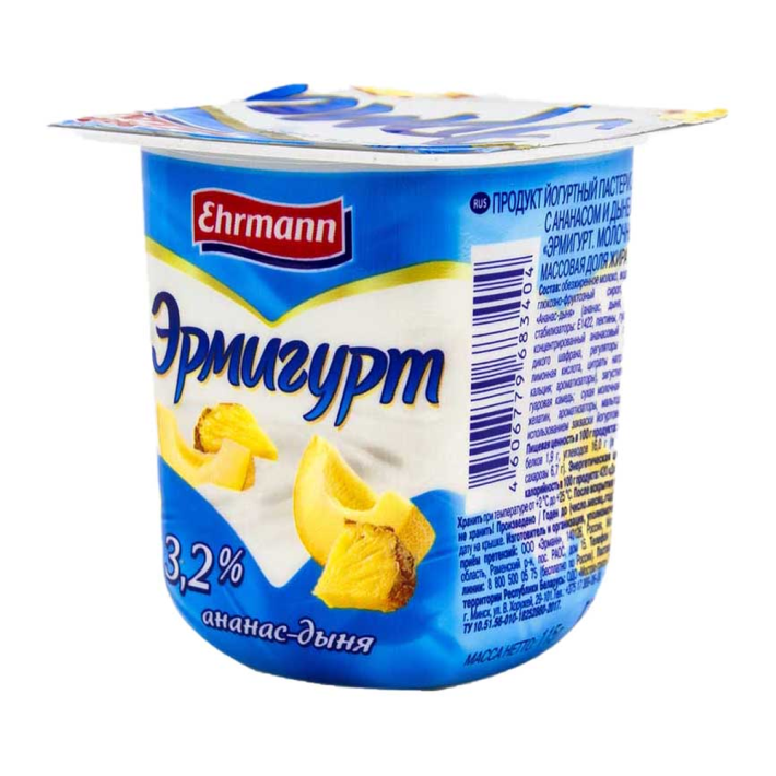 Продукт йогуртный Эрмигурт 3,2% ананас дыня 115 г