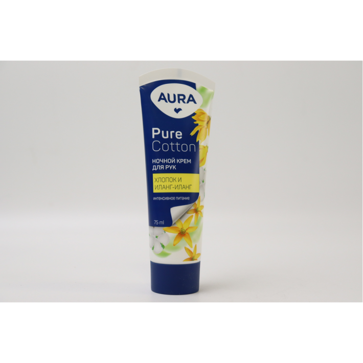 КРЕМ ДЛЯ РУК AURA PURE COTTON НОЧНОЙ ТУБА 75МЛ