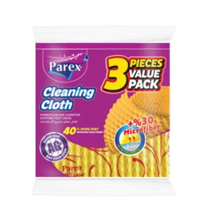 САЛФЕТКИ PAREX ИЗ МИКРОФИБРЫ В УПАКОВКЕ 32СМX32СМ 3ШТ