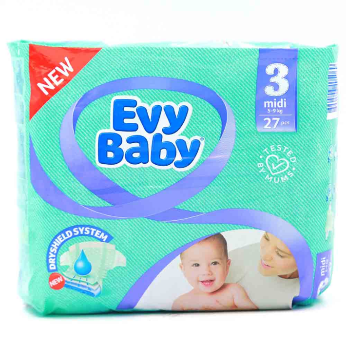 Подгузники Evy baby стандарт 27 шт