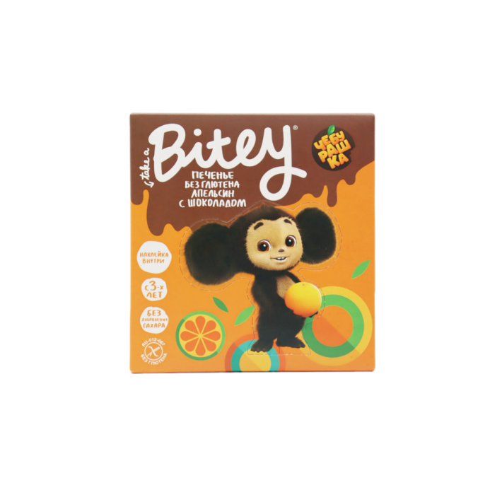 ПЕЧЕНЬЕ С ШОКОЛАДОМ BITEY АПЕЛЬСИН 125ГР