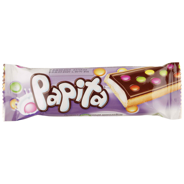 Печенье Papita milky покр молочный шоколад молочным кремом 33 г