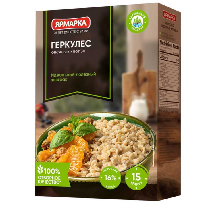 Хлопья овсяные геркулес ярмарка 350 г