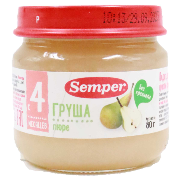 ПЮРЕ SEMPER ГРУША 80ГР