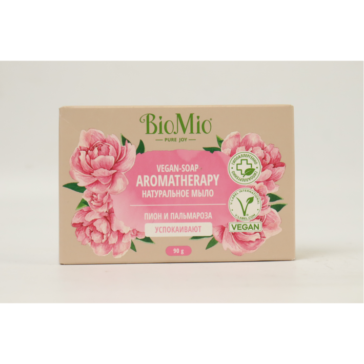 VEGAN МЫЛО НАТУРАЛЬНОЕ BIOMIO ПИОН/ПАЛЬМАРОЗА 90ГР