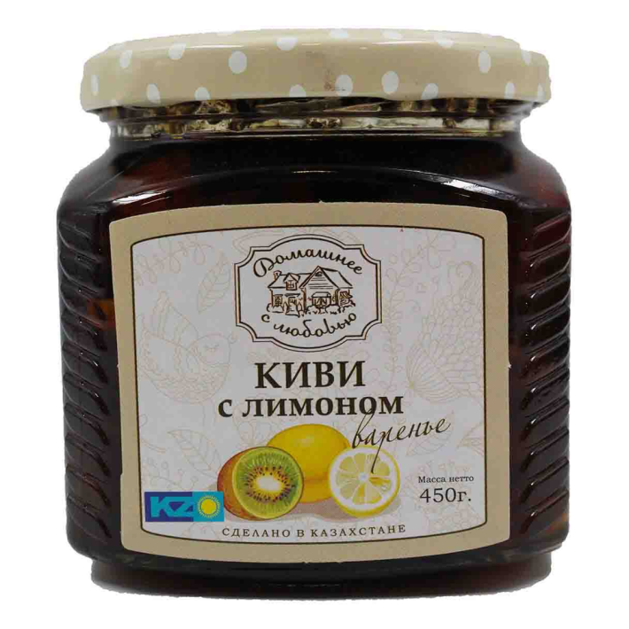 ВАРЕНЬЕ ДОМАШНЕЕ С ЛЮБОВЬЮ КИВИ С ЛИМОНОМ 450ГР