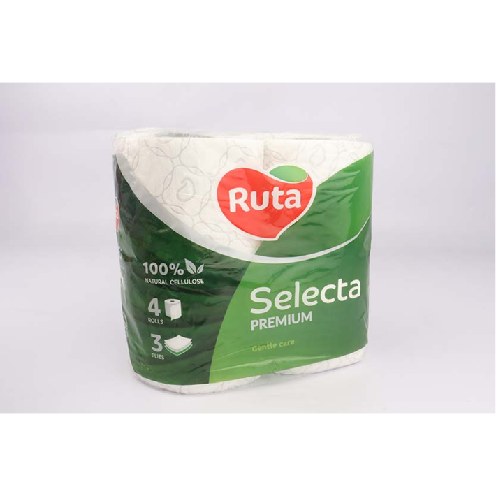 Бумага туалетная Ruta selecta белый 4 рулона 3 слоя