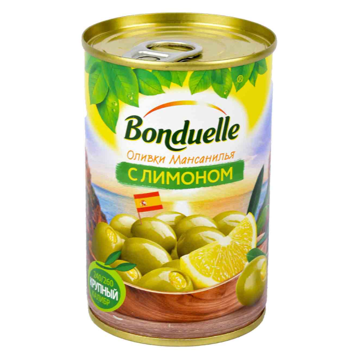 Оливки Bonduelle мансанилья с лимоном 314 мл