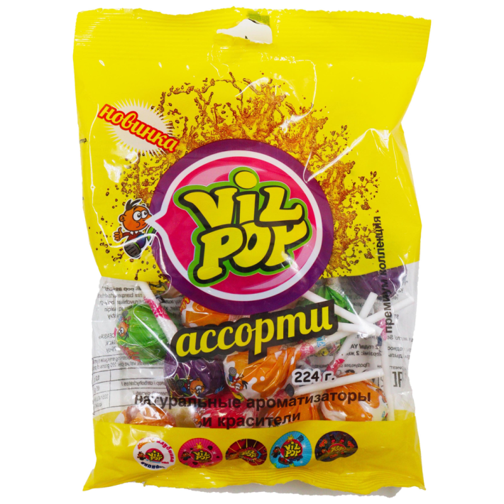 ЛЕДЕНЕЦ НА ПАЛОЧКЕ VIL POP АССОРТИ 224ГР